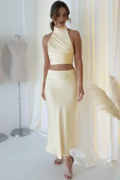 Sale Pamela Satin Top | Yellow Oberteile|Sommerkleider