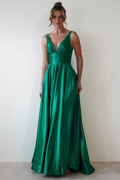 Sale Penelope Glitter Princess Gown | Green Sommerkleider|Sommerkleider