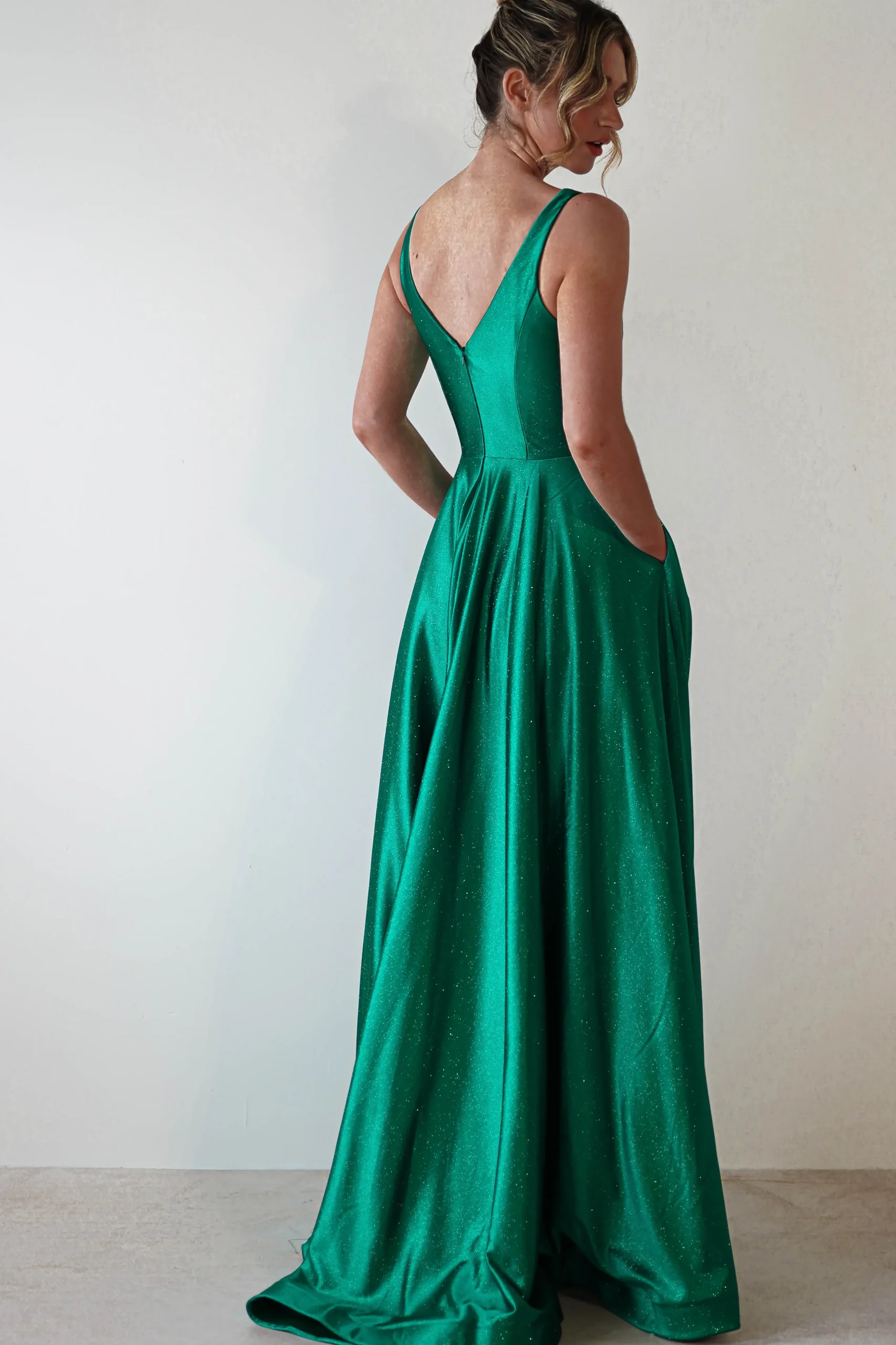 Sale Penelope Glitter Princess Gown | Green Sommerkleider|Sommerkleider