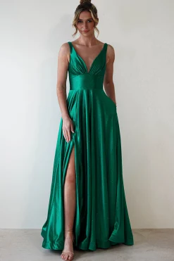 Sale Penelope Glitter Princess Gown | Green Sommerkleider|Sommerkleider