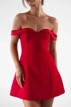 Online Petra Off the Shoulder Mini Dress | Red Kleider In Minilänge|Minikleider