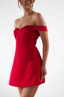 Online Petra Off the Shoulder Mini Dress | Red Kleider In Minilänge|Minikleider