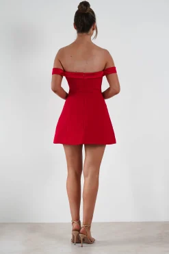 Online Petra Off the Shoulder Mini Dress | Red Kleider In Minilänge|Minikleider