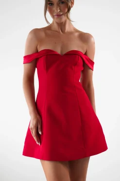 Online Petra Off the Shoulder Mini Dress | Red Kleider In Minilänge|Minikleider