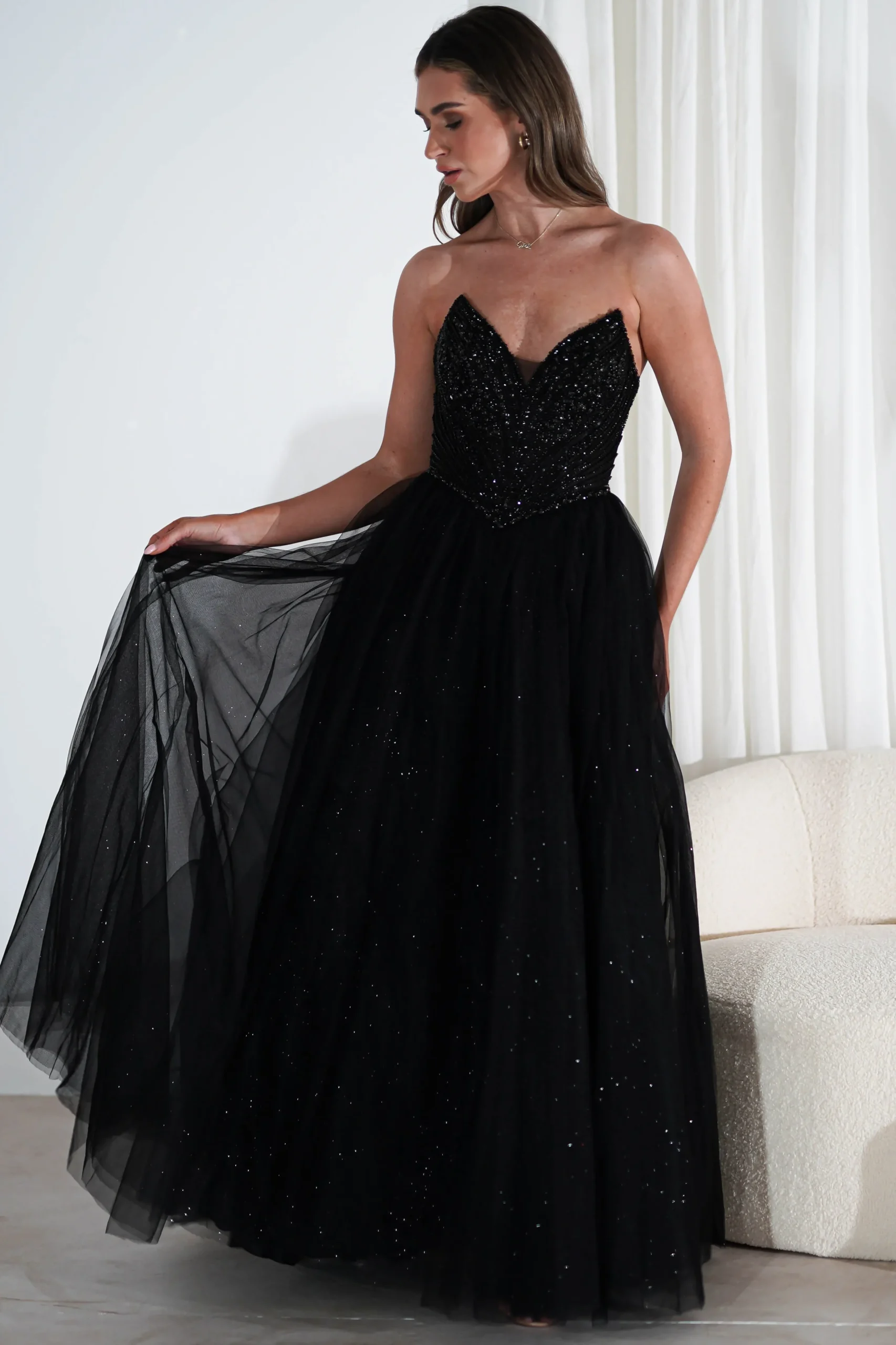 Best Priscilla Princess Glitter Gown | Black Sommerkleider|Sommerkleider