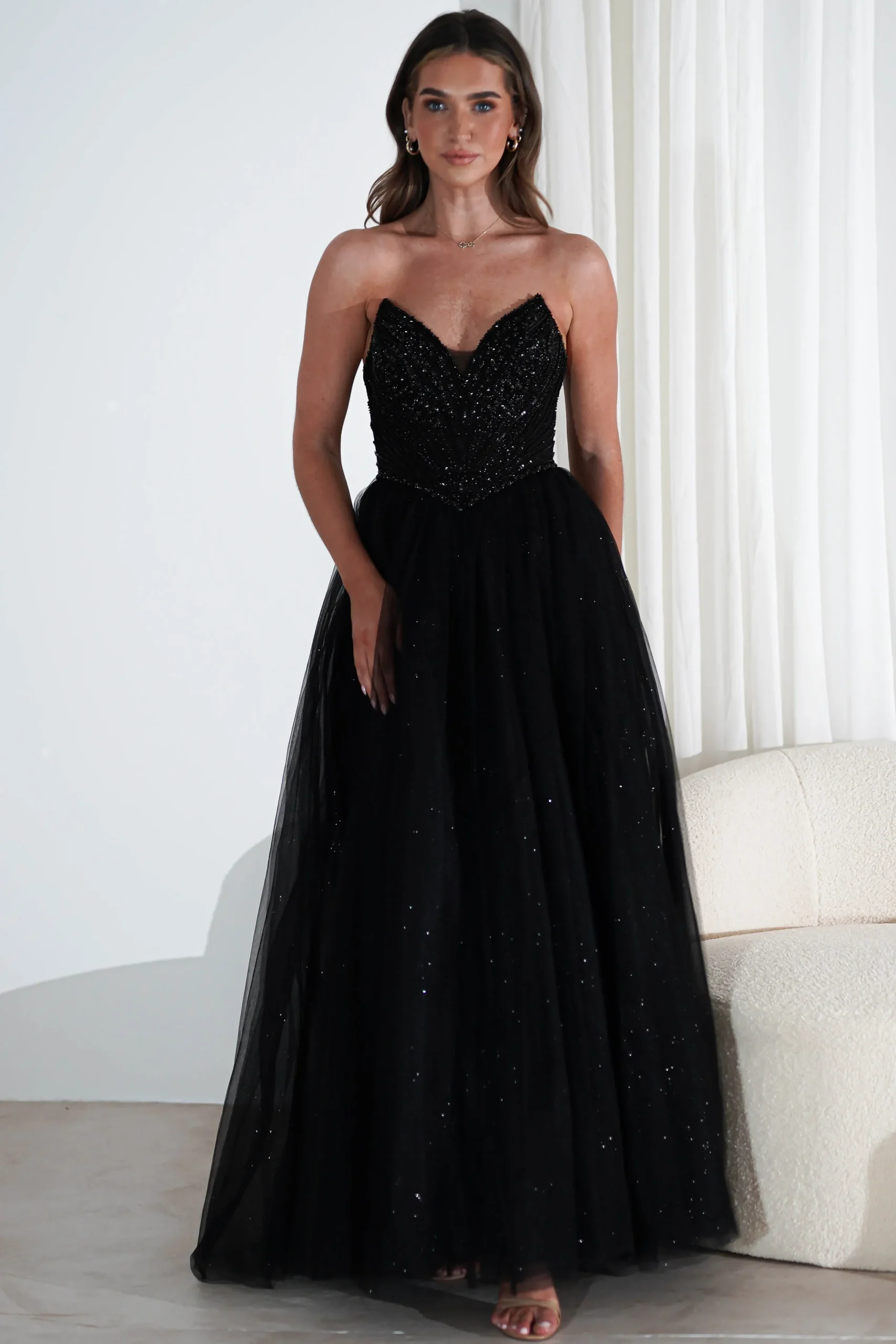 Best Priscilla Princess Glitter Gown | Black Sommerkleider|Sommerkleider