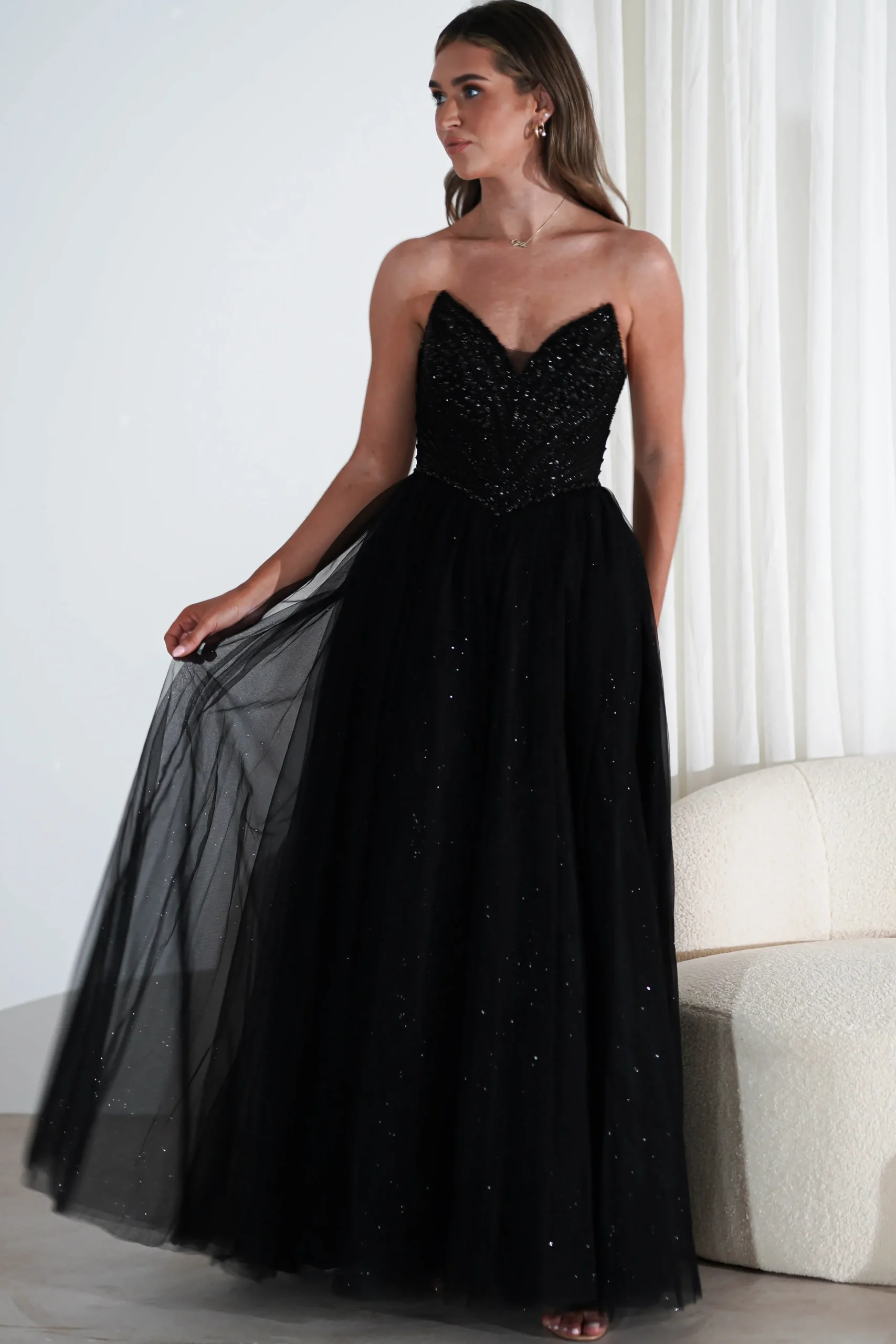 Best Priscilla Princess Glitter Gown | Black Sommerkleider|Sommerkleider