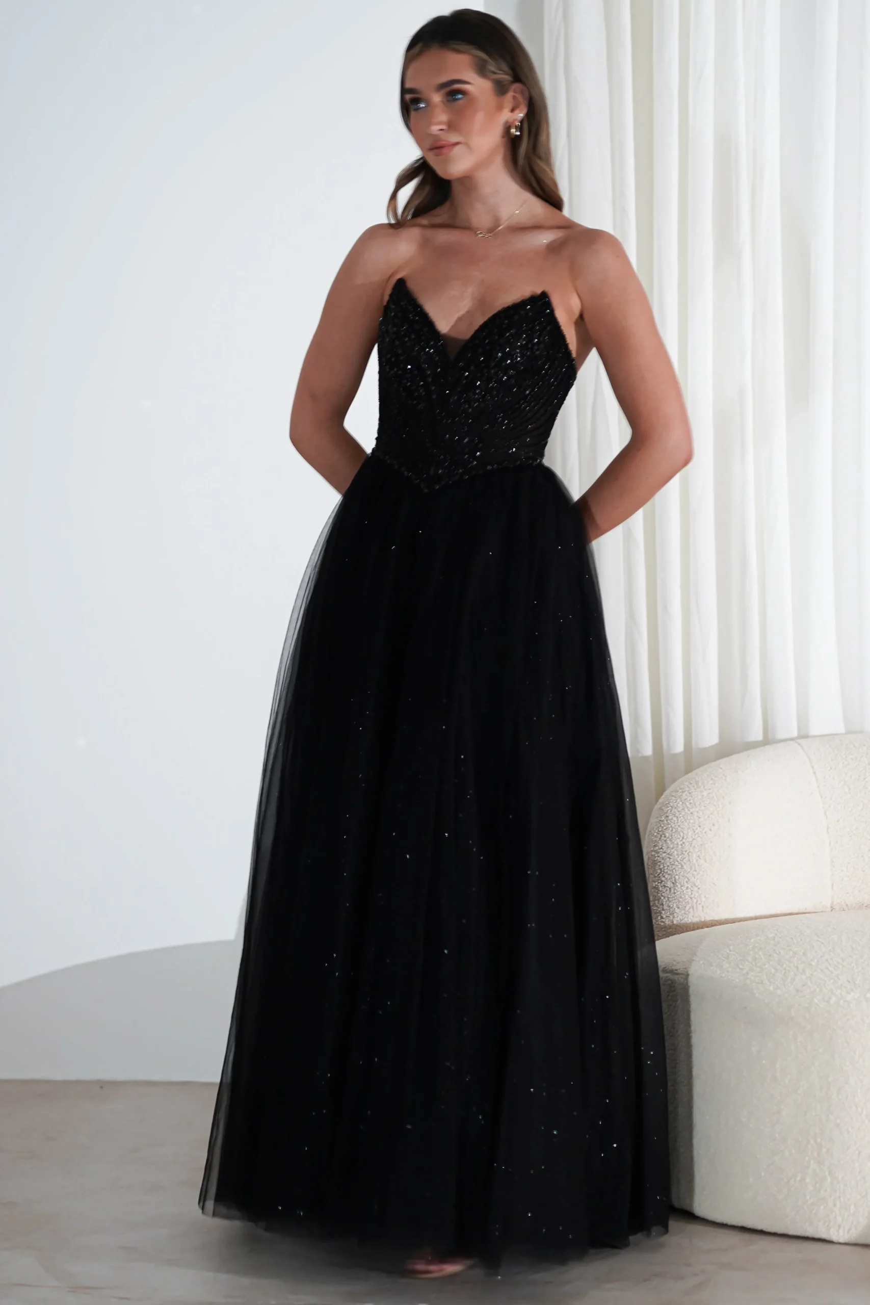 Best Priscilla Princess Glitter Gown | Black Sommerkleider|Sommerkleider