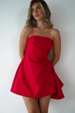 Clearance Quinta Strapless Mini Dress | Red Kleider In Minilänge|Minikleider