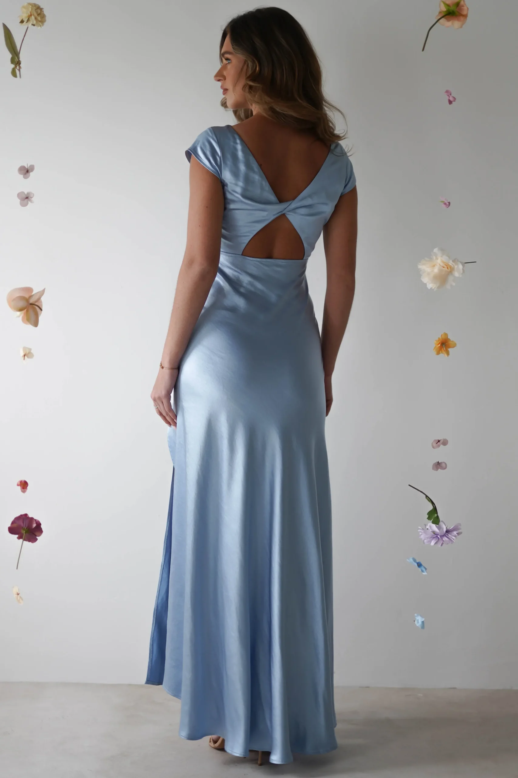 Sale Ramona Soft Satin Maxi Dress | Blue Lange Kleider|Maxikleider