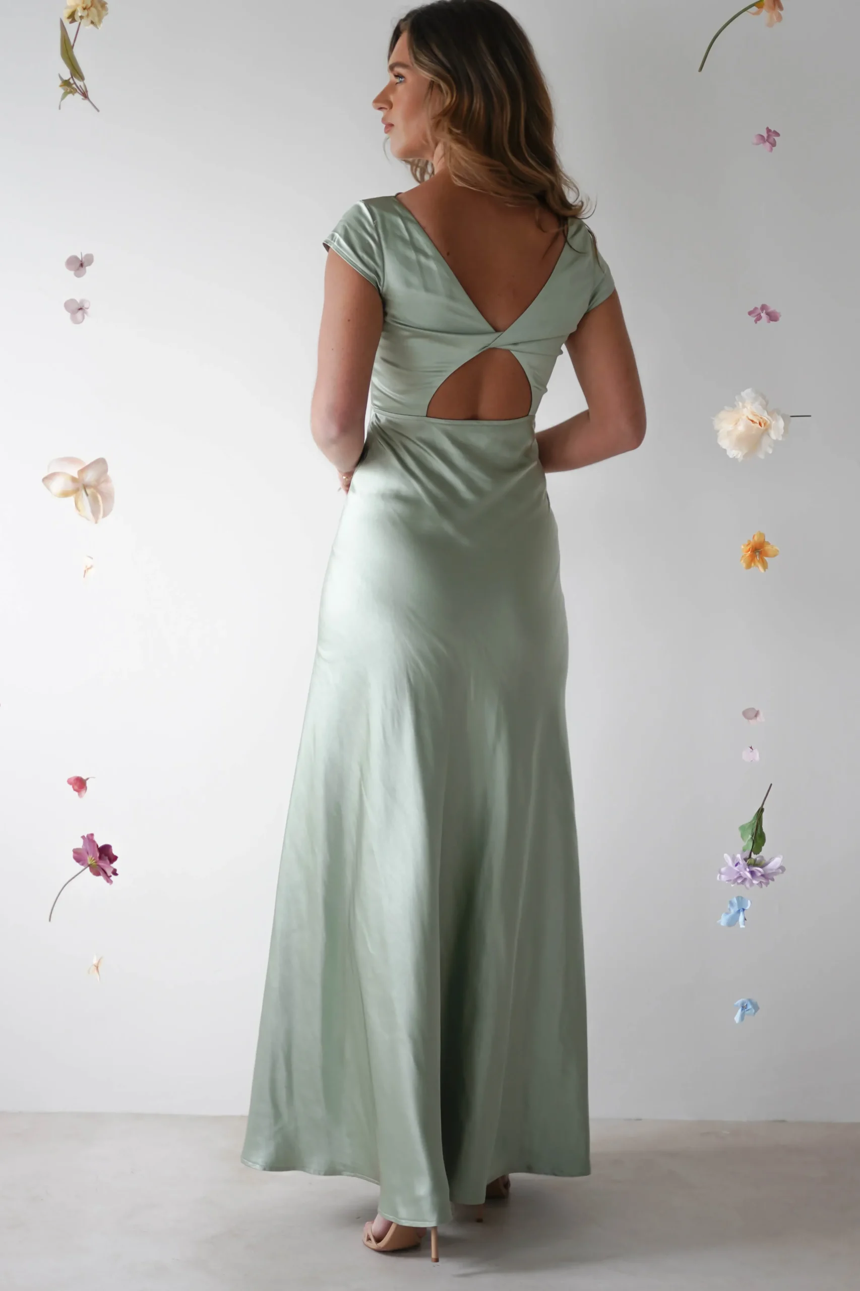 Outlet Ramona Soft Satin Maxi Dress | Sage Lange Kleider|Maxikleider