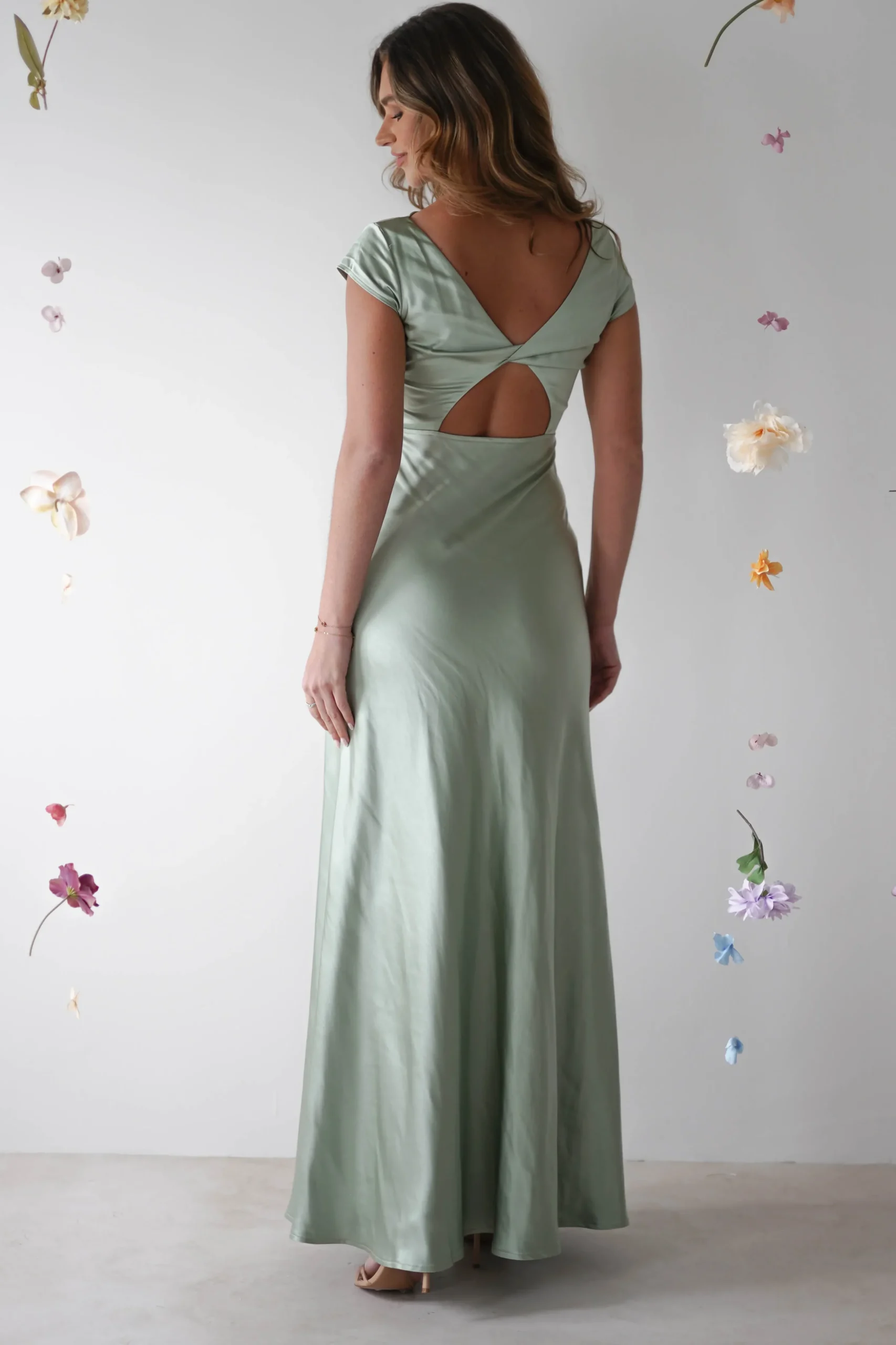 Outlet Ramona Soft Satin Maxi Dress | Sage Lange Kleider|Maxikleider