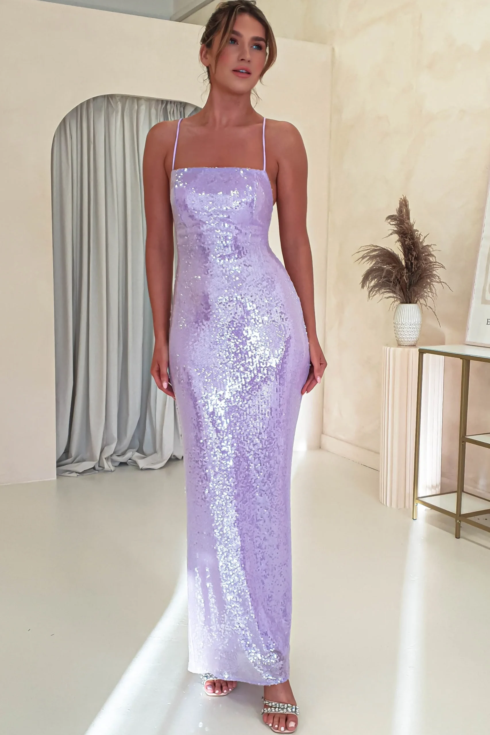 Best Renesmee Sequin Maxi Dress | Lilac Lange Kleider|Maxikleider