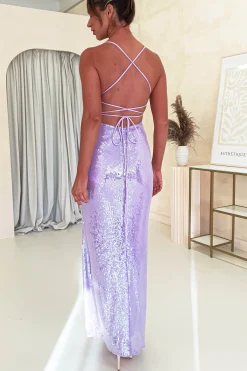 Best Renesmee Sequin Maxi Dress | Lilac Lange Kleider|Maxikleider