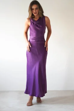 New River Backless Maxi Dress | Deep Purple Lange Kleider|Maxikleider