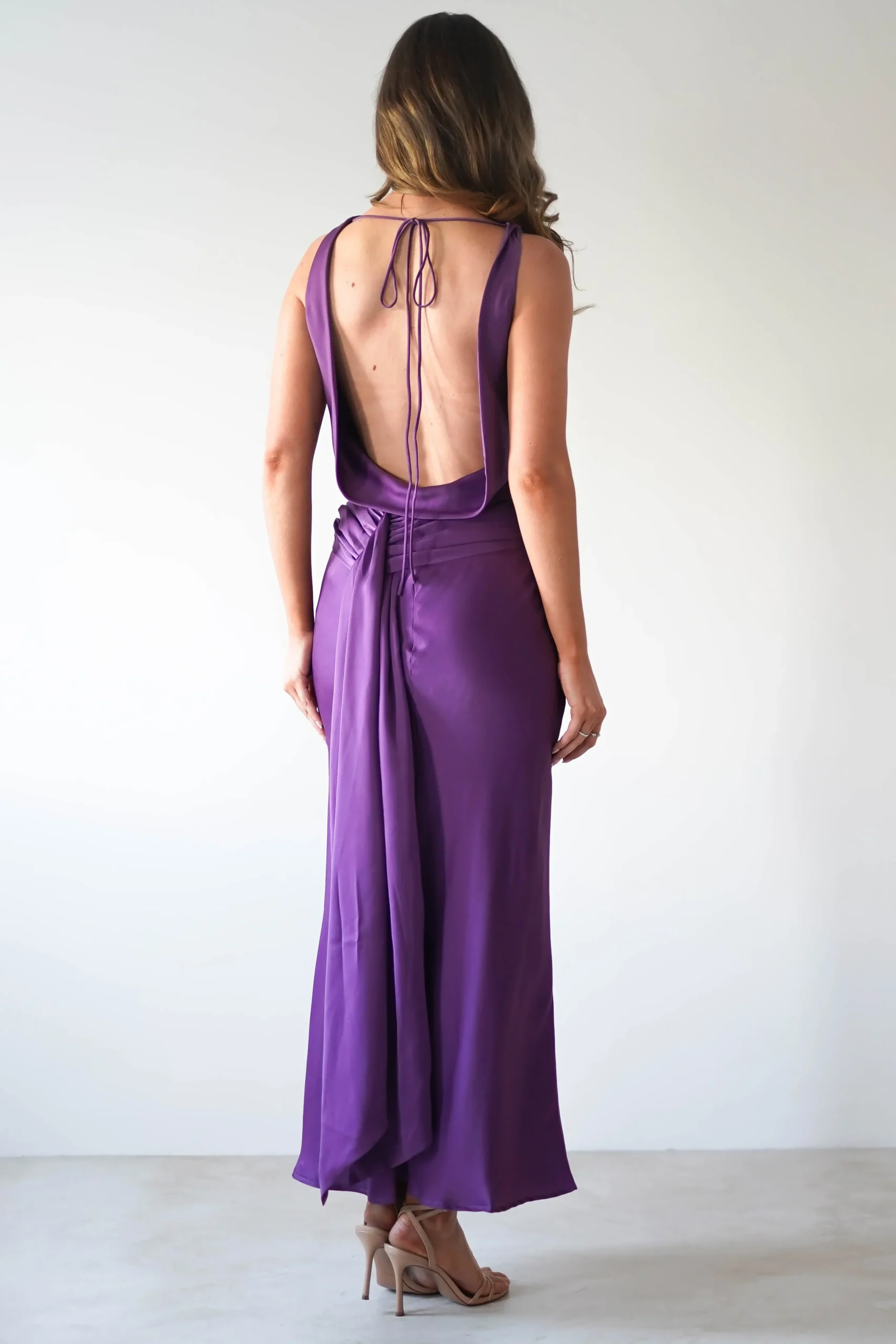 New River Backless Maxi Dress | Deep Purple Lange Kleider|Maxikleider