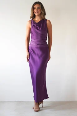New River Backless Maxi Dress | Deep Purple Lange Kleider|Maxikleider