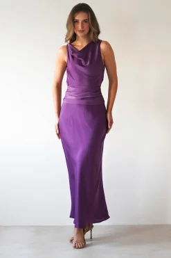 New River Backless Maxi Dress | Deep Purple Lange Kleider|Maxikleider