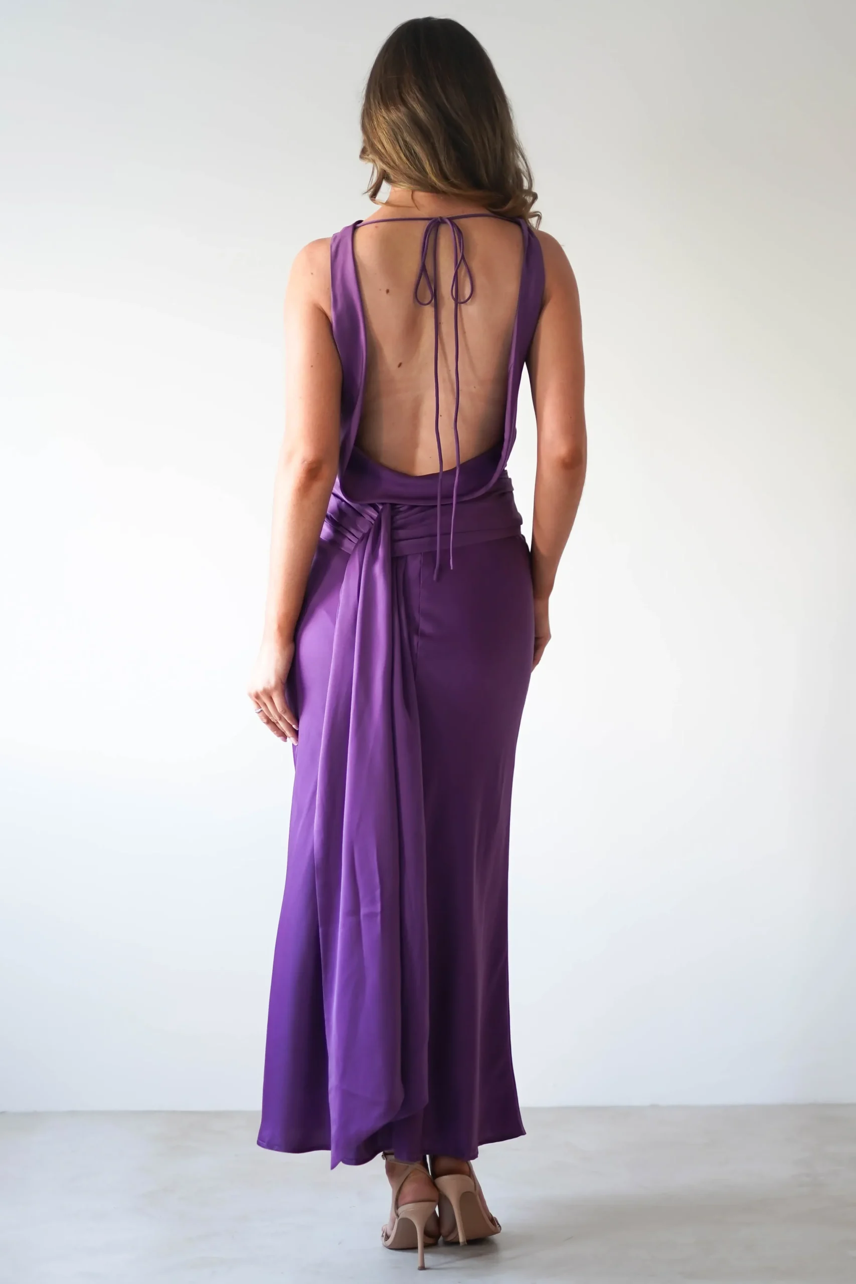 New River Backless Maxi Dress | Deep Purple Lange Kleider|Maxikleider