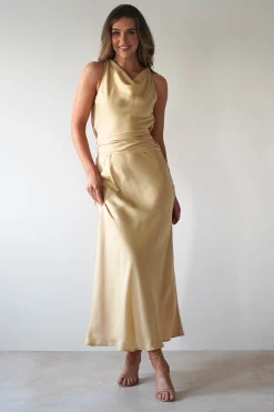 Hot River Backless Maxi Dress | Sand Lange Kleider|Maxikleider