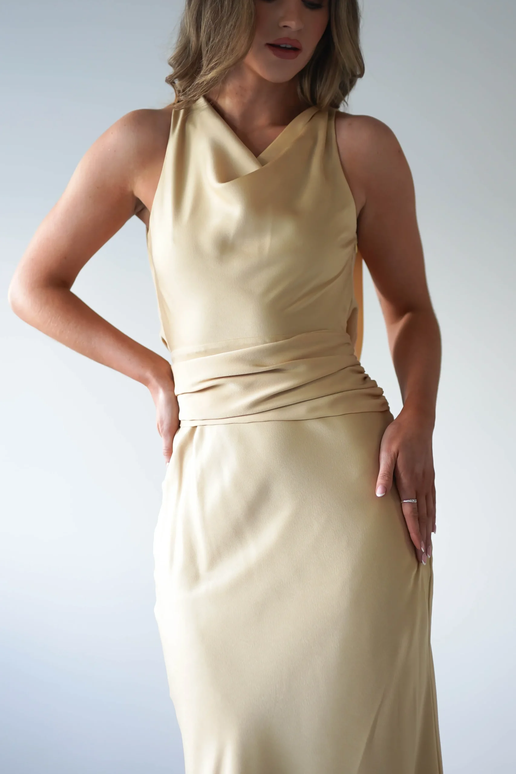 Hot River Backless Maxi Dress | Sand Lange Kleider|Maxikleider