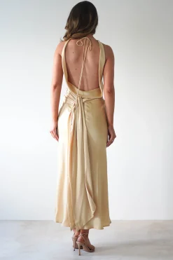 Hot River Backless Maxi Dress | Sand Lange Kleider|Maxikleider