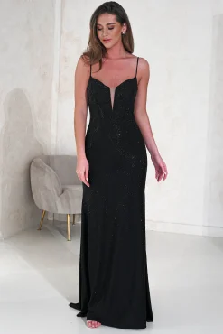 New Sabrina Diamante Gown | Black Sommerkleider|Sommerkleider