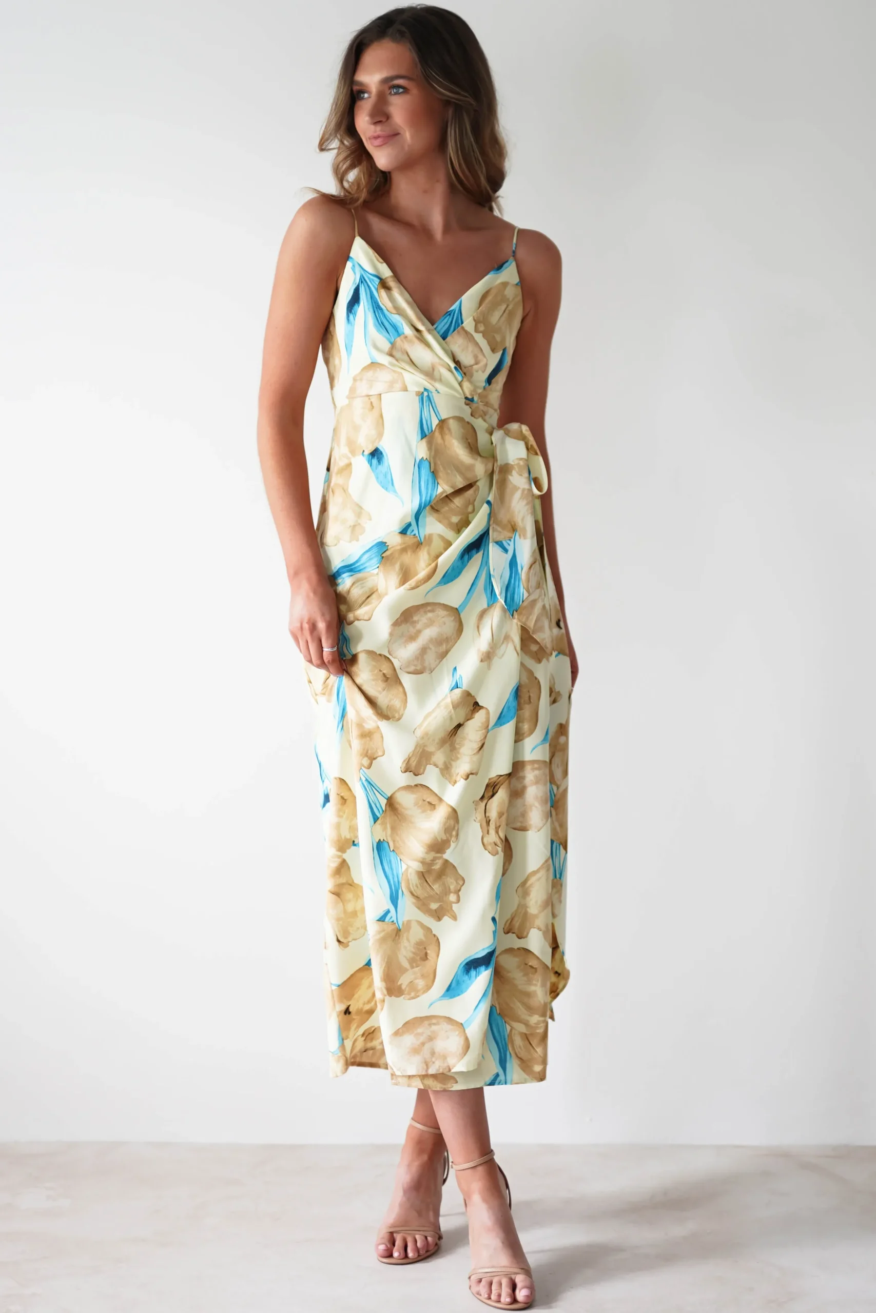 Sale Sarah Floral Print Midaxi Wrap Dress | Mixed Print Mittellange Kleider|Midi-kleider