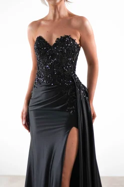 Clearance Saraya Bodycon Embellished Gown | Black Sommerkleider|Sommerkleider