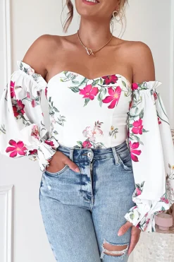 Best Shani Off The Shoulder Top/Bodysuit | Mixed Print Oberteile|Sommerkleider