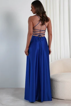 Sale Shantal Satin Gown | Royal Blue Sommerkleider|Sommerkleider