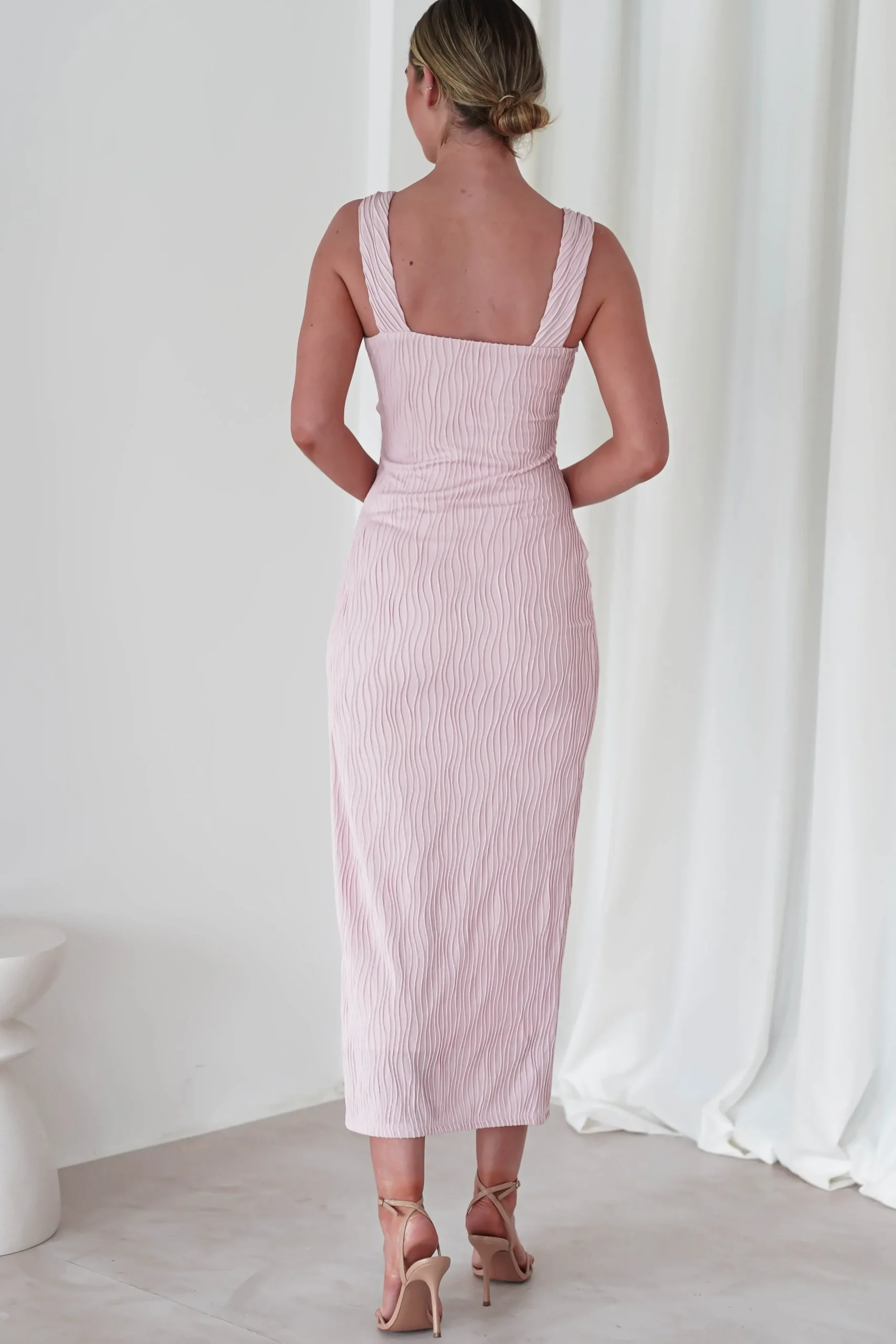 Online Simona Textured Maxi Dress | Blush Lange Kleider|Maxikleider