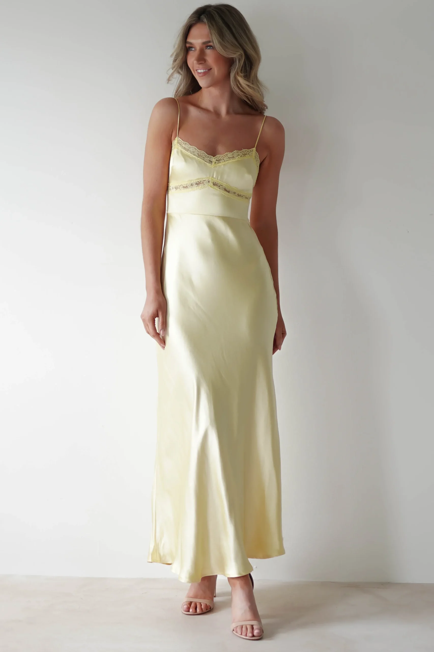Best Sophia Soft Lace Maxi Dress | Yellow Lange Kleider|Maxikleider
