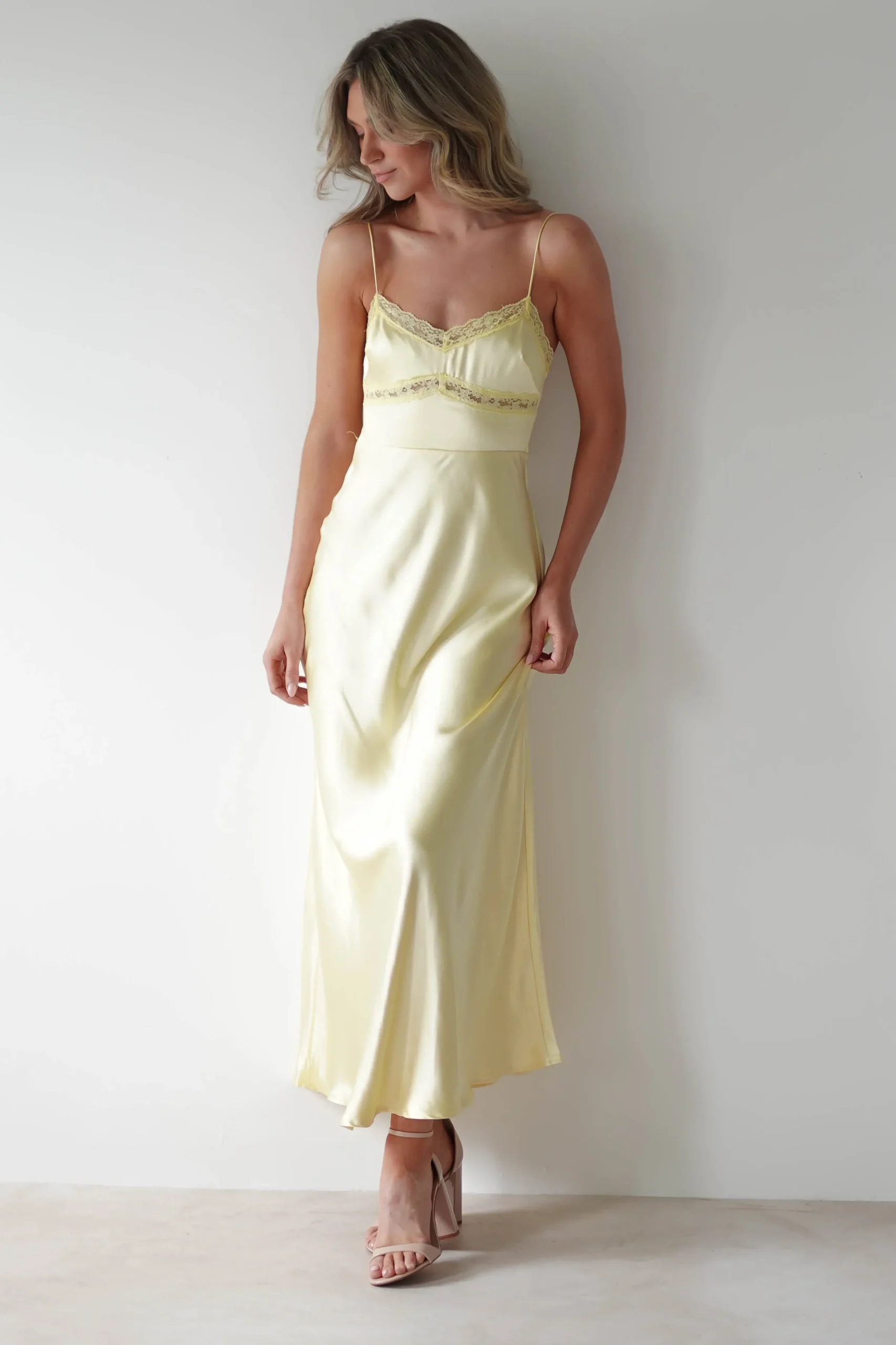 Best Sophia Soft Lace Maxi Dress | Yellow Lange Kleider|Maxikleider