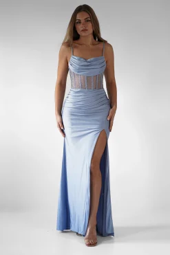 Sale Stefani Rhinestone Bodice Gown | Blue Sommerkleider|Sommerkleider