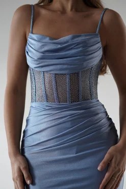 Sale Stefani Rhinestone Bodice Gown | Blue Sommerkleider|Sommerkleider