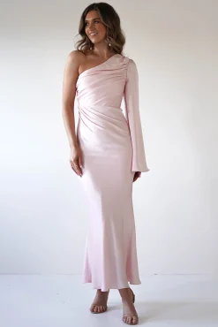Fashion Sylvana Silky Maxi Dress | Pink Lange Kleider|Maxikleider