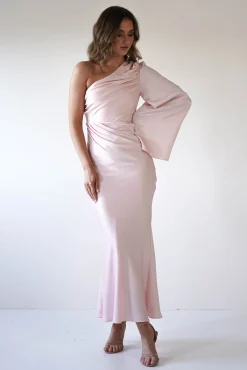 Fashion Sylvana Silky Maxi Dress | Pink Lange Kleider|Maxikleider