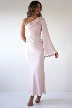 Fashion Sylvana Silky Maxi Dress | Pink Lange Kleider|Maxikleider