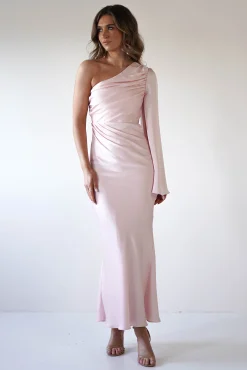 Fashion Sylvana Silky Maxi Dress | Pink Lange Kleider|Maxikleider