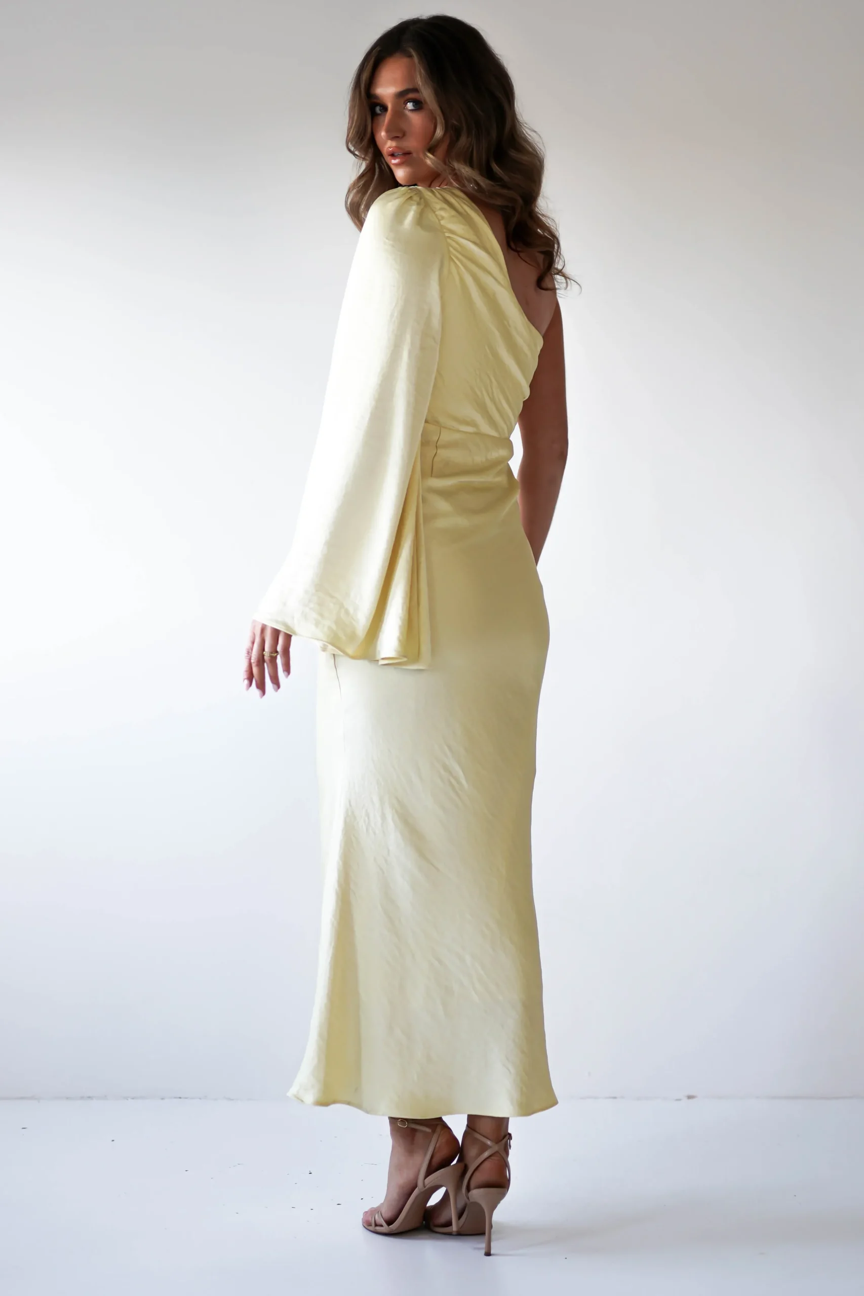 Fashion Sylvana Silky Maxi Dress | Yellow Lange Kleider|Maxikleider