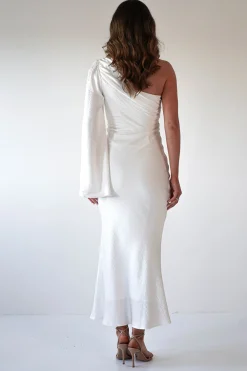 Discount Sylvana Silky Maxi Dress | Ivory Lange Kleider|Maxikleider