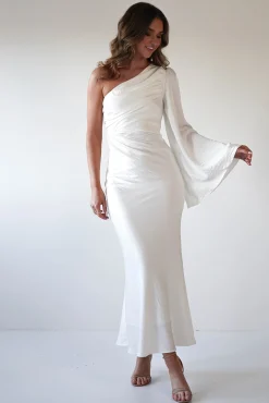 Discount Sylvana Silky Maxi Dress | Ivory Lange Kleider|Maxikleider