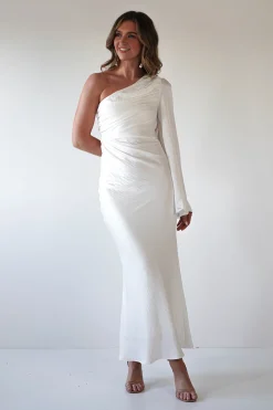 Discount Sylvana Silky Maxi Dress | Ivory Lange Kleider|Maxikleider