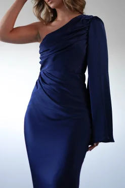 Outlet Sylvana Silky Maxi Dress | Navy Lange Kleider|Maxikleider