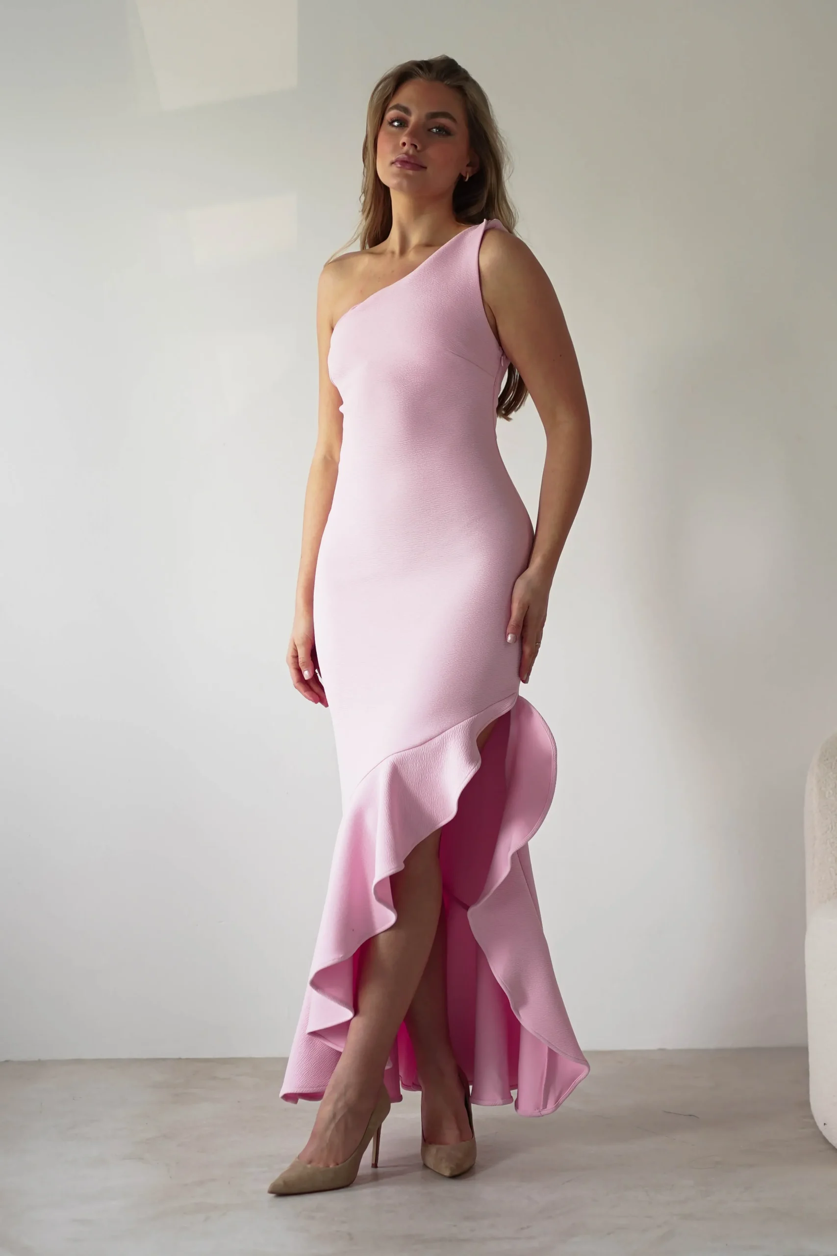 Best Tabitha Textured Bodycon Midaxi Dress | Pink Lange Kleider|Maxikleider