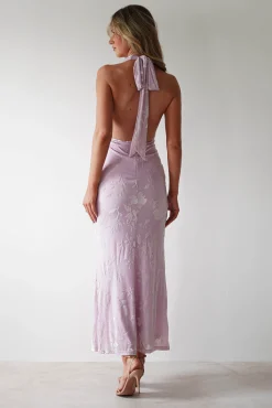 Fashion Tara Floral Jacquard Maxi Dress | Light Lilac Lange Kleider|Maxikleider