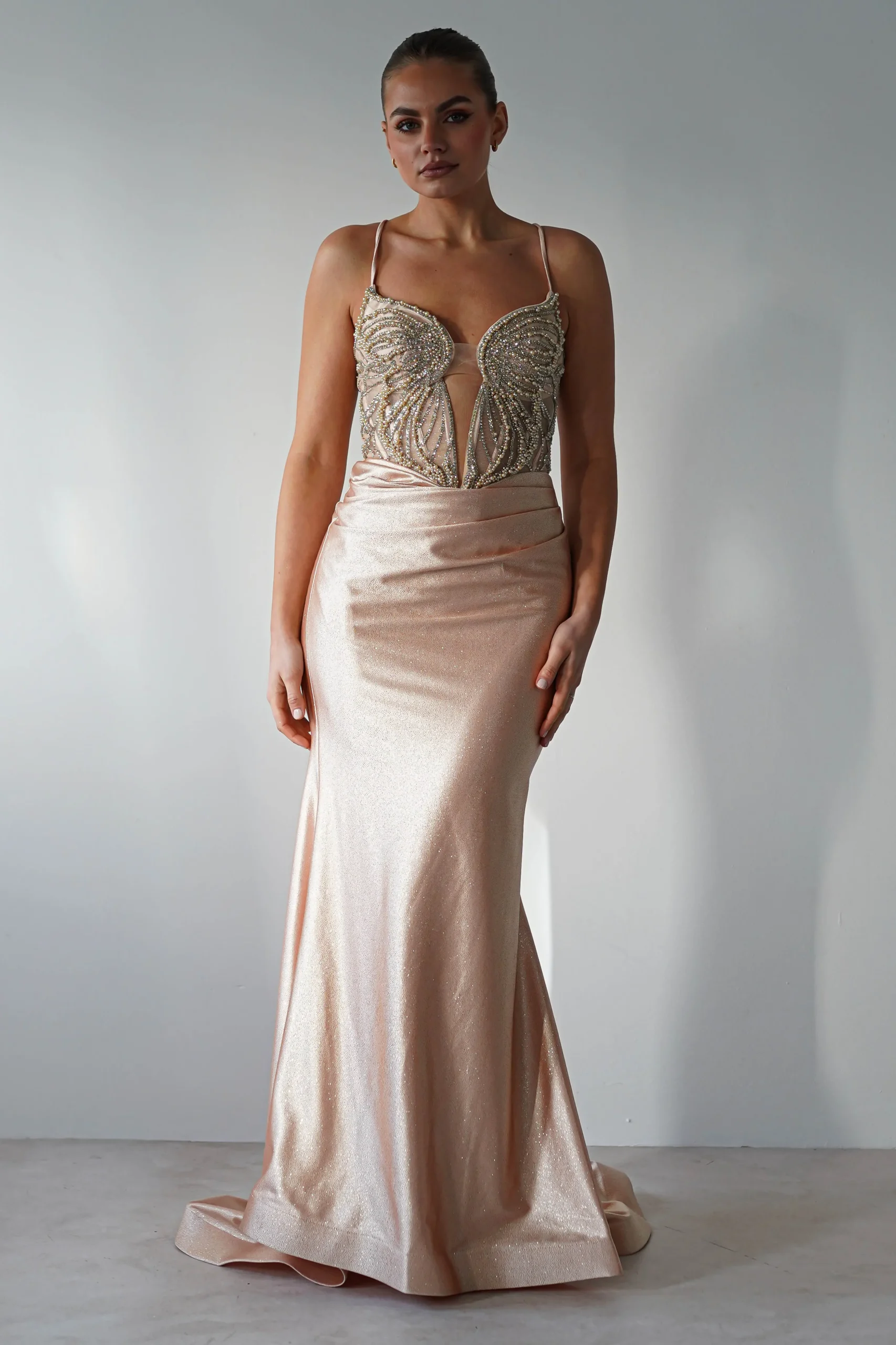 Outlet The Butterfly Embellished Bodycon Gown | Gold Sommerkleider|Sommerkleider