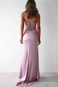 New Theodora Strapless Embellished Gown | Mauve Sommerkleider|Sommerkleider