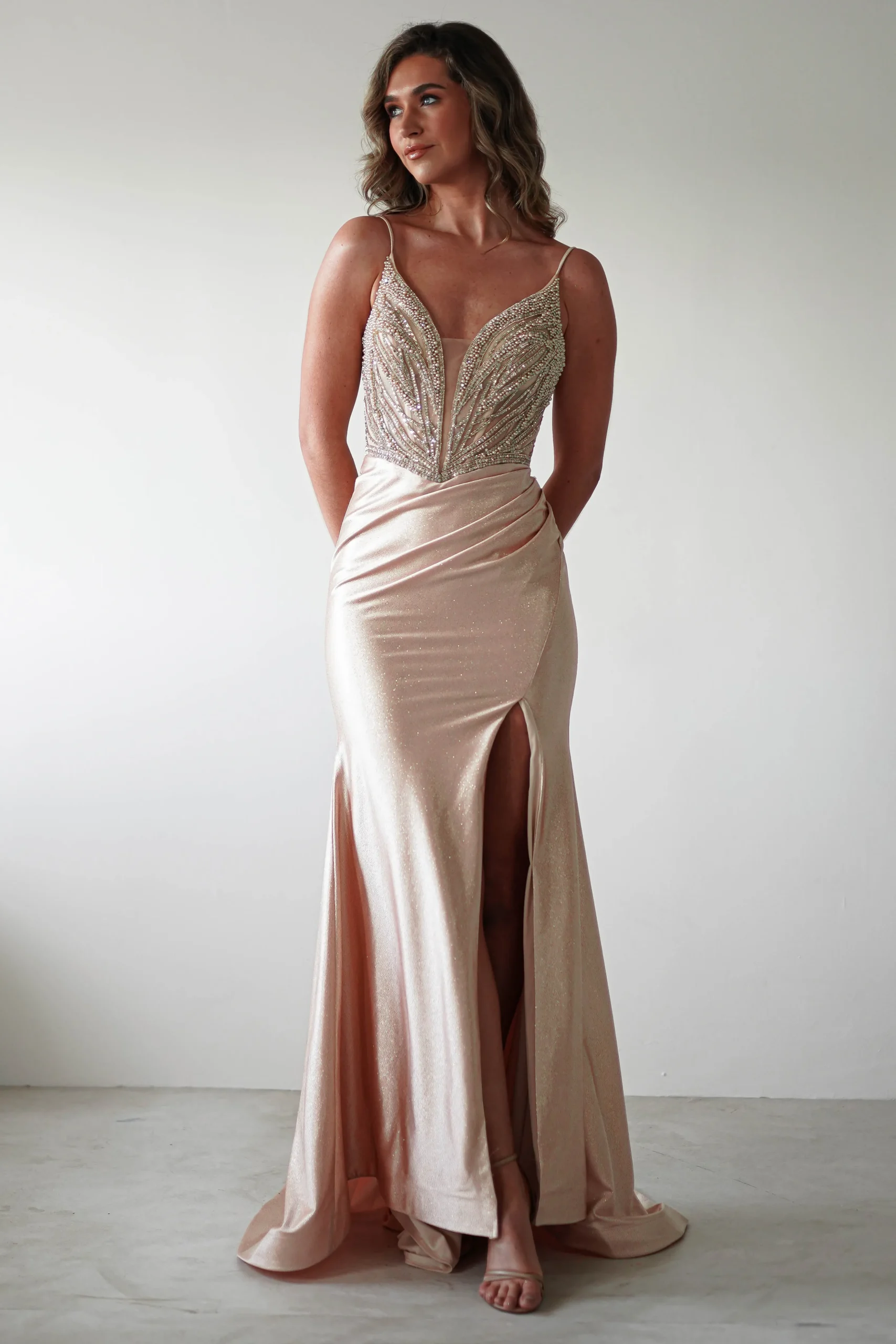 Fashion Tiah Glitter Embellished Gown | Gold Sommerkleider|Sommerkleider